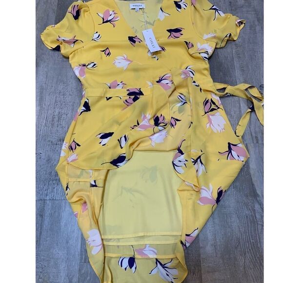 NWT GILLI yellow floral dress Size L - Picture 9 of 12